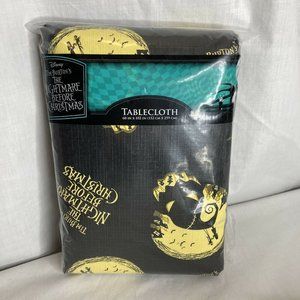 Disney Nightmare Before Christmas Tablecloth Rectangle Black Purple Reusable